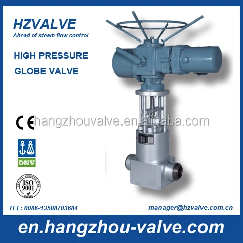 High pressure steam motorized globe valve