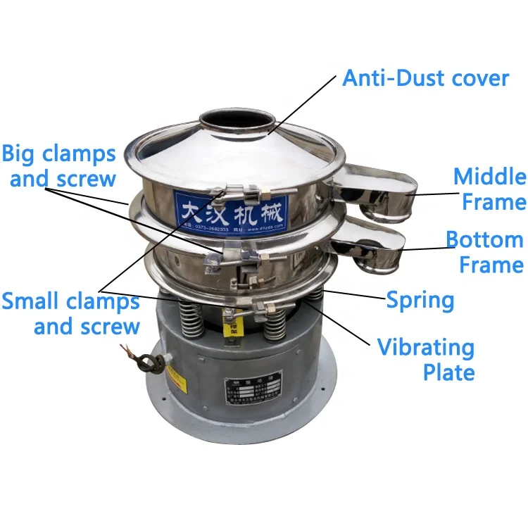  400Mm Cassava Powder Flour Rotary Vertical Circular Vibrator Screen Sieve