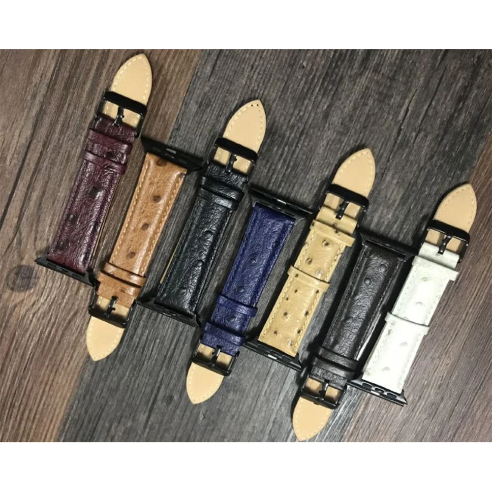 
Best selling 38 mm 42 mm Smooth Oil Leather strap Strap with stainless steel buckle Suitable for smart watch strap 