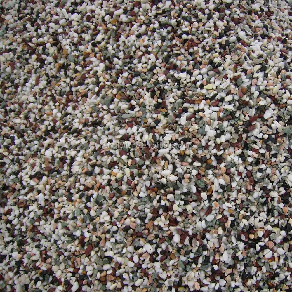 Decorative crushed gravel stone for landscaping