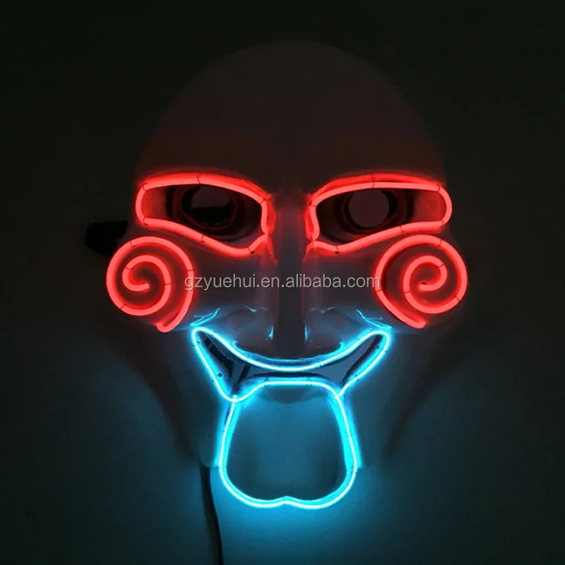 Jazz Dancer Favors Neon Led Strip Easter Horrific Mask Night Lamp Cold Light EL Dimple Saw Blinking Mask as Rave Party Supplies
