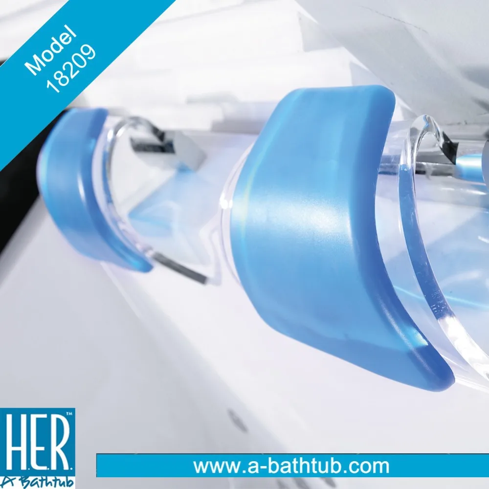 Hydropathic Bathtub, Couple Seat Massage Bath tub, SS Framed Glass Massage Bathtub