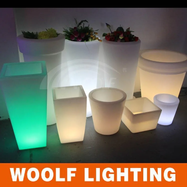 New European Led Outdoor Flower Pots,Garden Decorative Flowerpot,Modern Led Lighting Planter