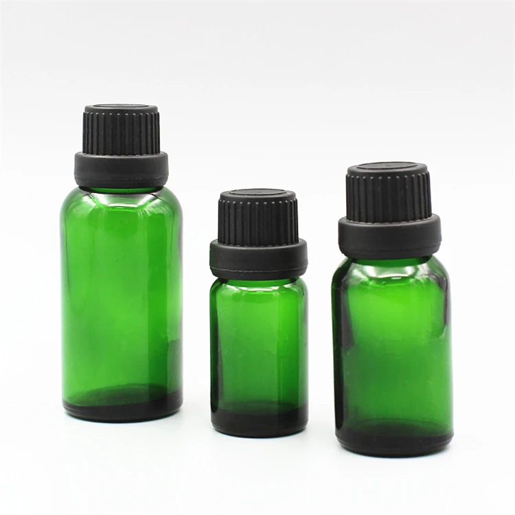 IBELONG Wholesale 5ml 10ml 15ml 20ml 30ml 50ml 100ml Green Skin Care Essential Oil Glass Dropper Bottle With Screw Cap