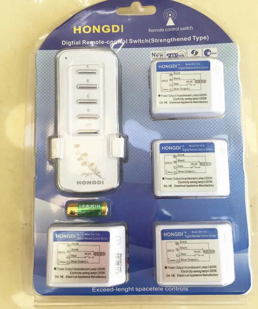 High quality 4 Channels Lighting system Remote Control Switch wireless 220V 4 ways