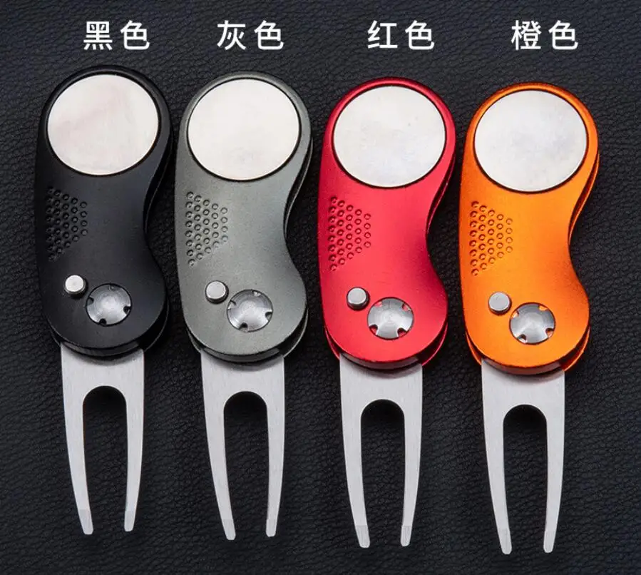 New Popular retractable Metal Golf Divot Tool with personalized Logo Ball marker