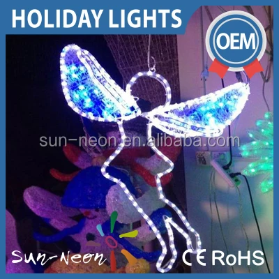 Центральный парк мотив освещения 2d фестиваль украшения искусственные LED 2D скульптура Фея Ангел Рождества