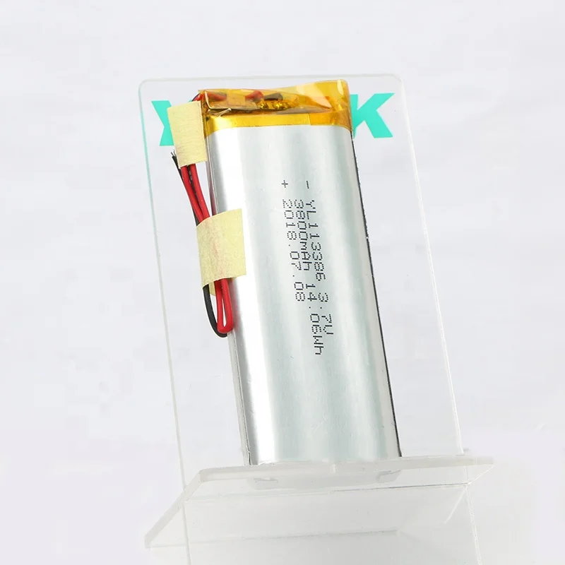 Rechargeable 3.7v 3800mah polymer battery 113386 lipo 14.06Wh Lithium Polymer Battery made in China