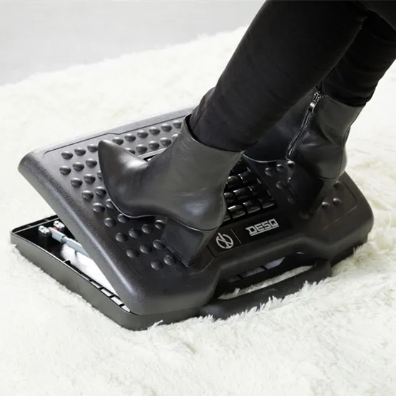 Adjustable plastic massage footrest for office use