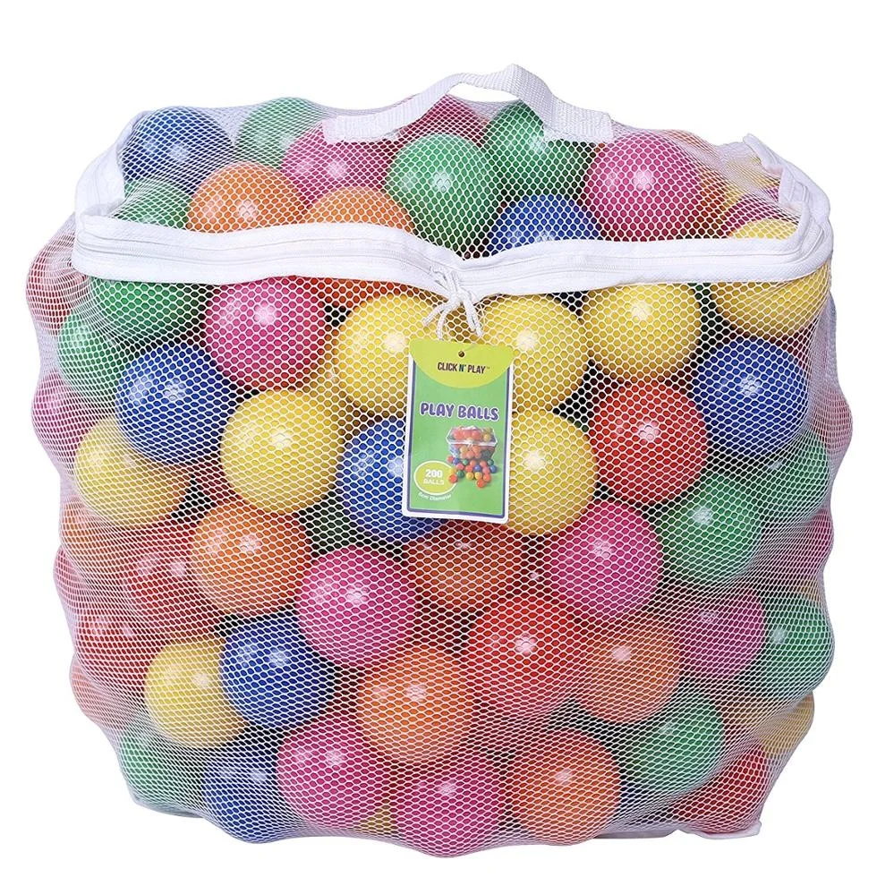 Multi-Coloured Plastic PE Ball Pit Play Toy Balls White Red Pink Yellow Blue Green