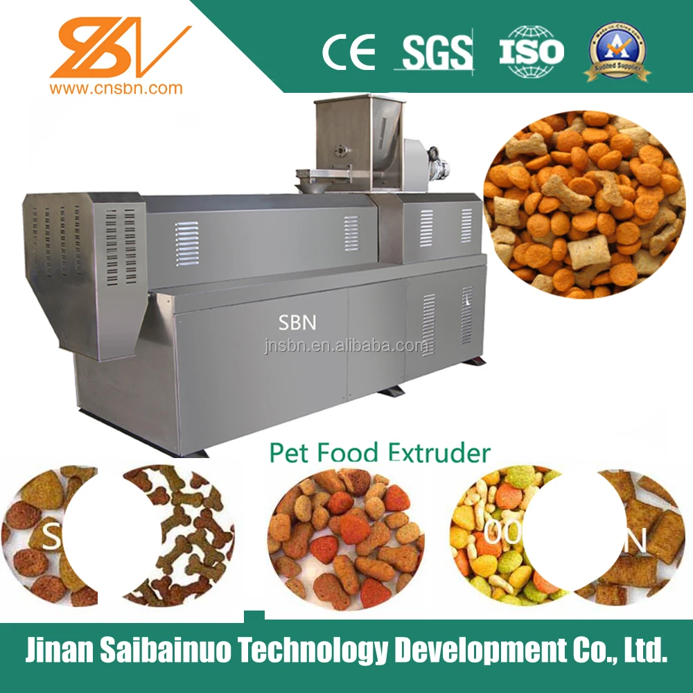 Stainless steel continuous automatic dog pet food pellet processing extruder machinery plant