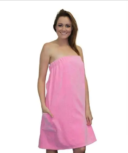 Women Soft Microfiber Wrapped Chest Bathrobe Absorbent Bath Towel Dress