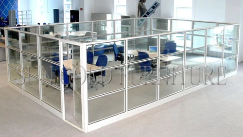 Half Glass Decorative Office Divider frosted Glass Partition Office(SZ-WS564)