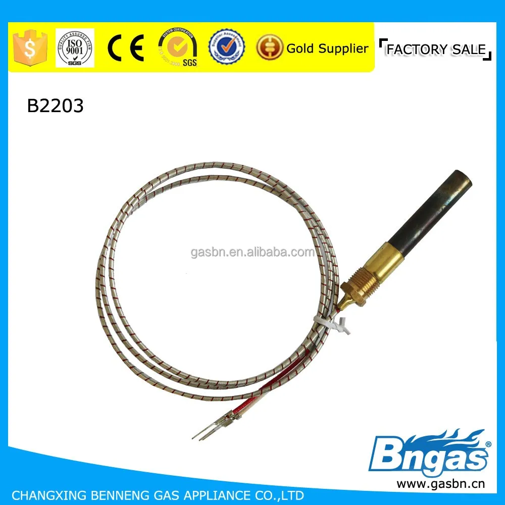 Gas oven thermopile pilot millivolt generator with armoured cable