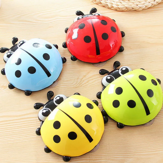 Cheap ladybug shaped kids toothbrush holder / Wall Mounted Bathroom Kids Toothbrush Cup / toothpaste Toothbrush Holder