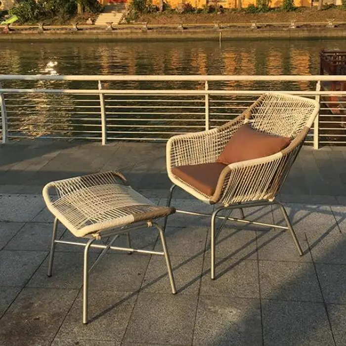 Outdoor Garden Coffee Set Rattan Wicker Lounge Chair Garden Chair