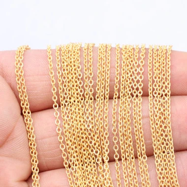 WT-BC065 Wholesale 1.5*2mm Tiny Rolo Brass Chain For Jewelry Making,Gold Plated Brass Chain