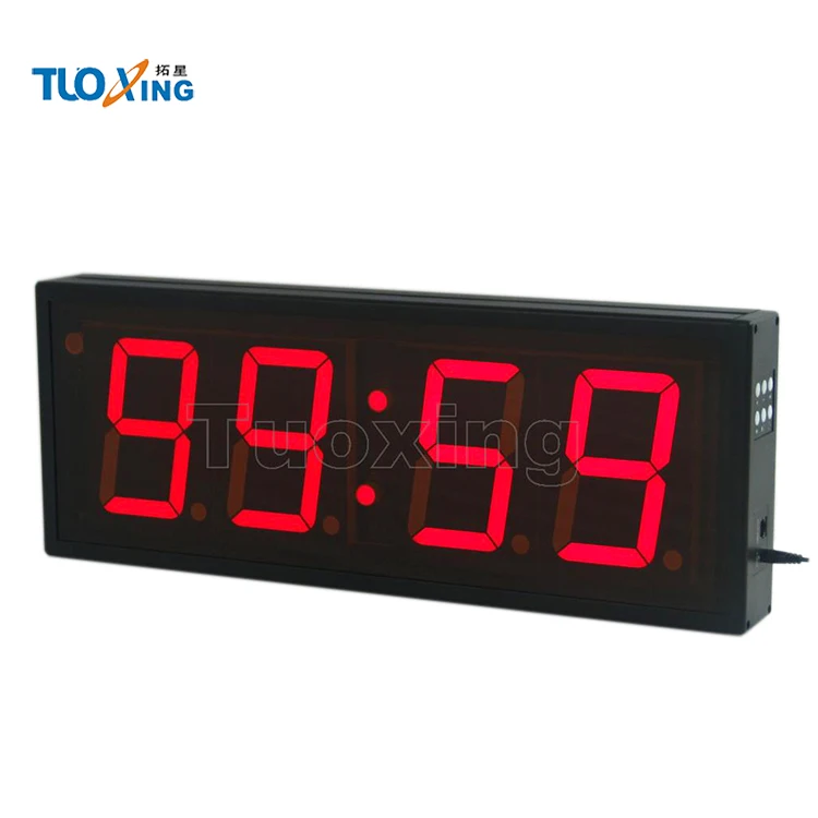 5 inch 4 digits Green LED magnum clock large led digital indoor timer clock