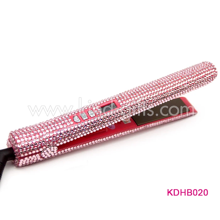 Wholesale crystal hair straightener bling bling private label flat irons