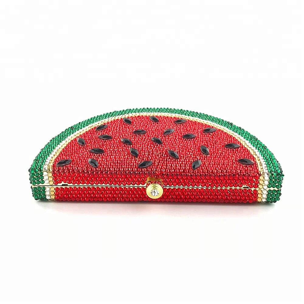 High quality custom watermelon shape full crystal evening party bag OC3656