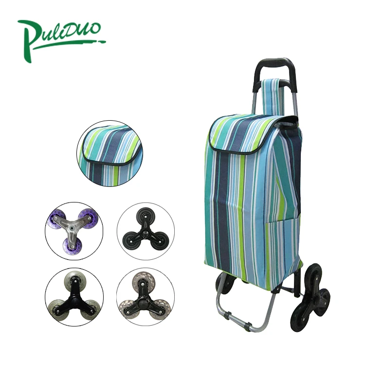 climb stair wheels  foldable portable vegetable shopping trolley bag