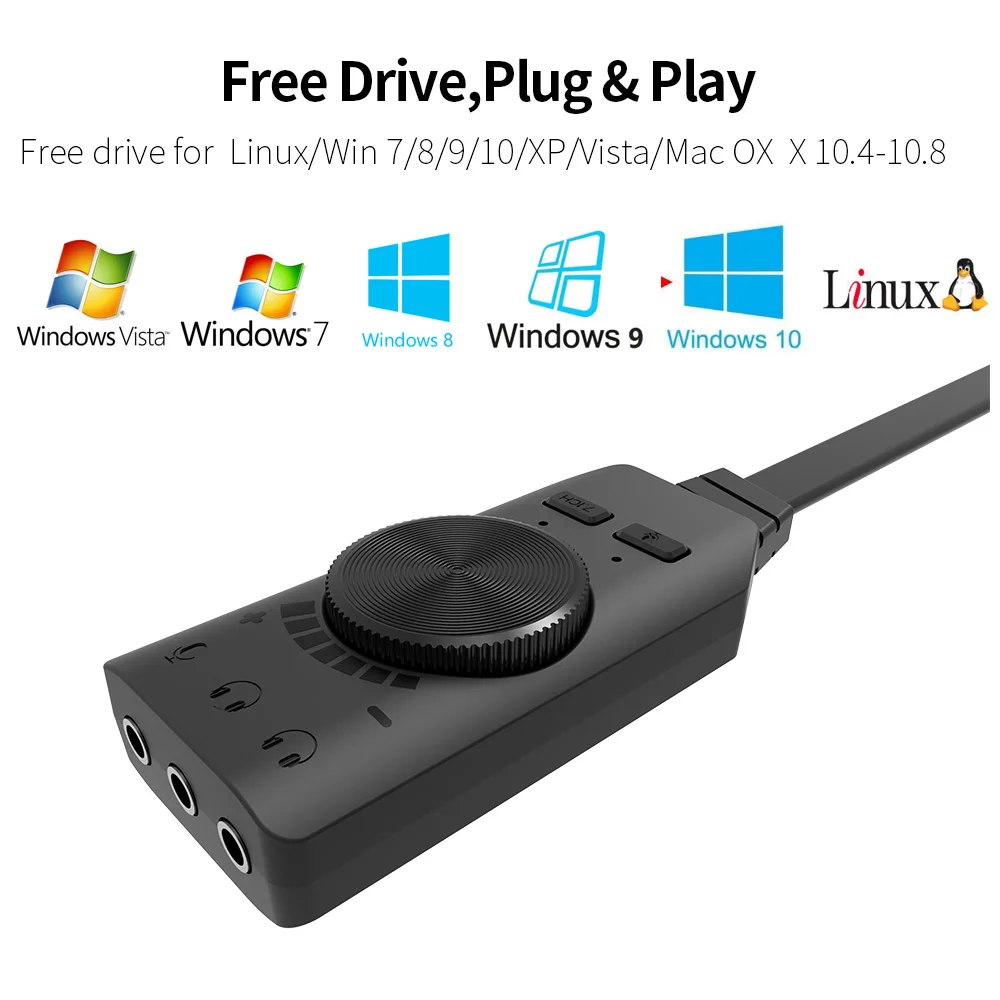 External USB Sound Adapter for Windows and Mac. Plug and Play (No Drivers Required). Upgrade to 24-Bit 96Khz Playback