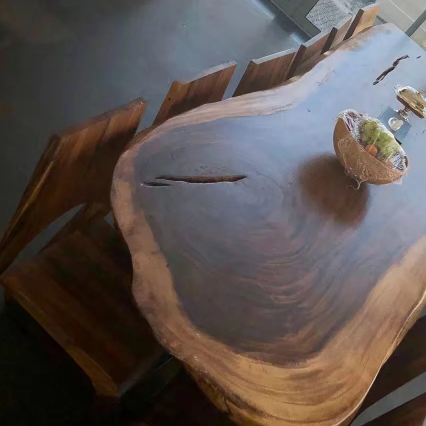 Ecuador walnut slab table feedback from Arab client