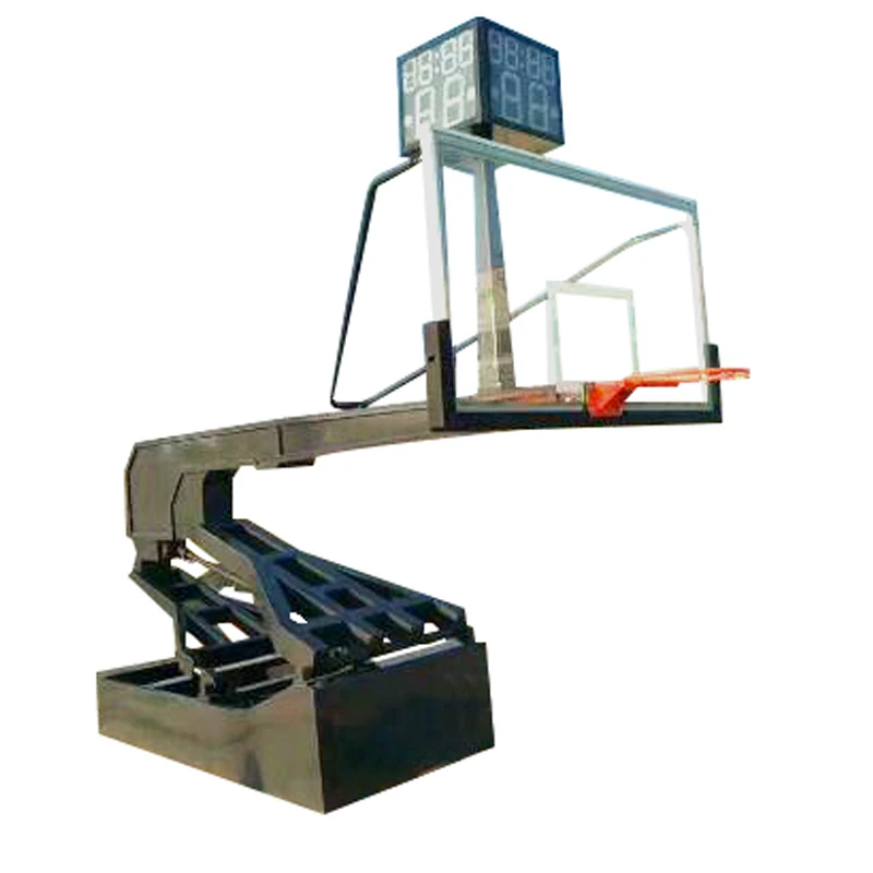 Adjustable outdoor electric hydraulic basketball hoop wall mount goal