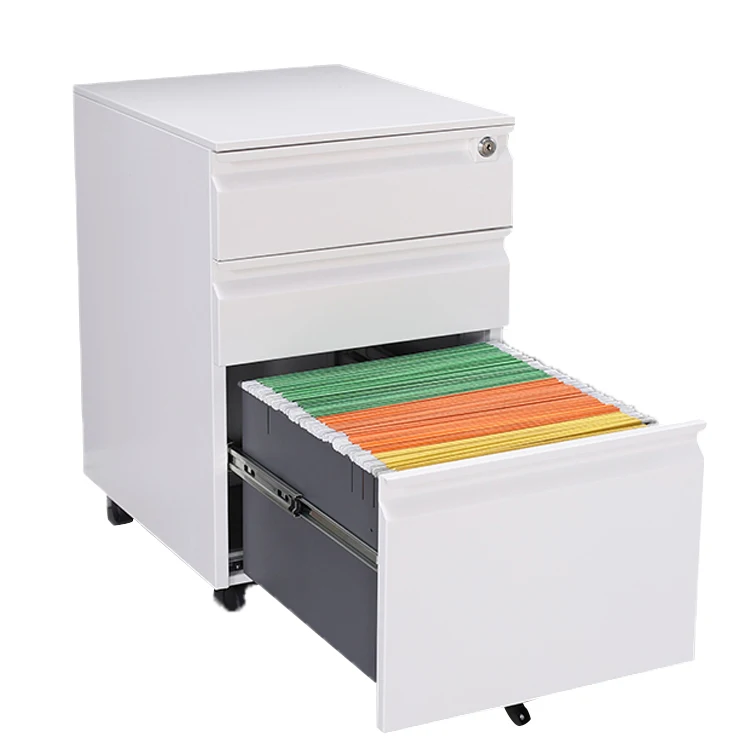 Factory direct price office equipment 3 drawer metal A4 hanging mobile filing cabinet mobile 3 drawer storage cabinet