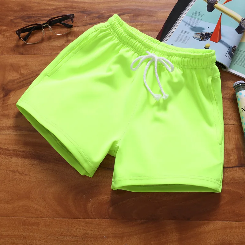 
Large Size Summer Beach Shorts Solid Color Casual Sports Running Couple Shorts 