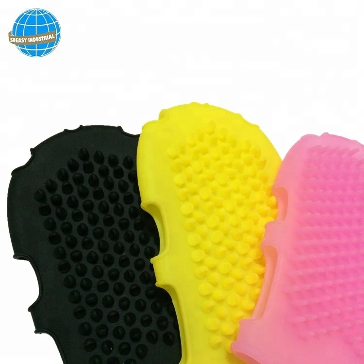 Silicone Body Brush Glove Scalp Massage and Exfoliating Anti-Cellulite Brush for Spa or Bathroom Use