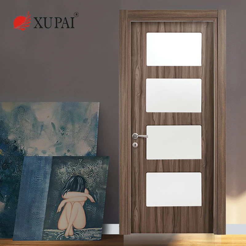Cheap Price Pvc Bathroom Door Glass Interior Pvc Toilet  Door