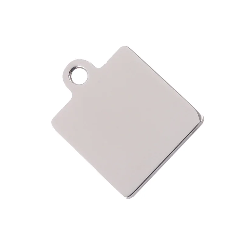 Square Shiny Engravable Stainless Steel Custom Charms