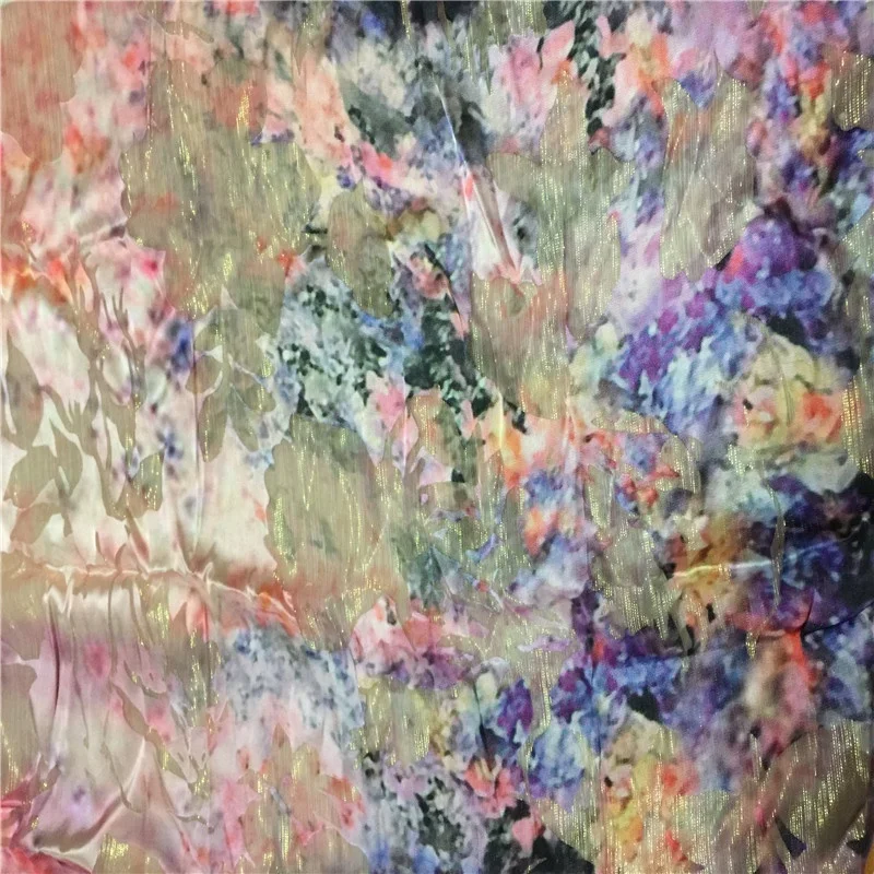 Шелковая шифоновая ткань с принтом uragiri