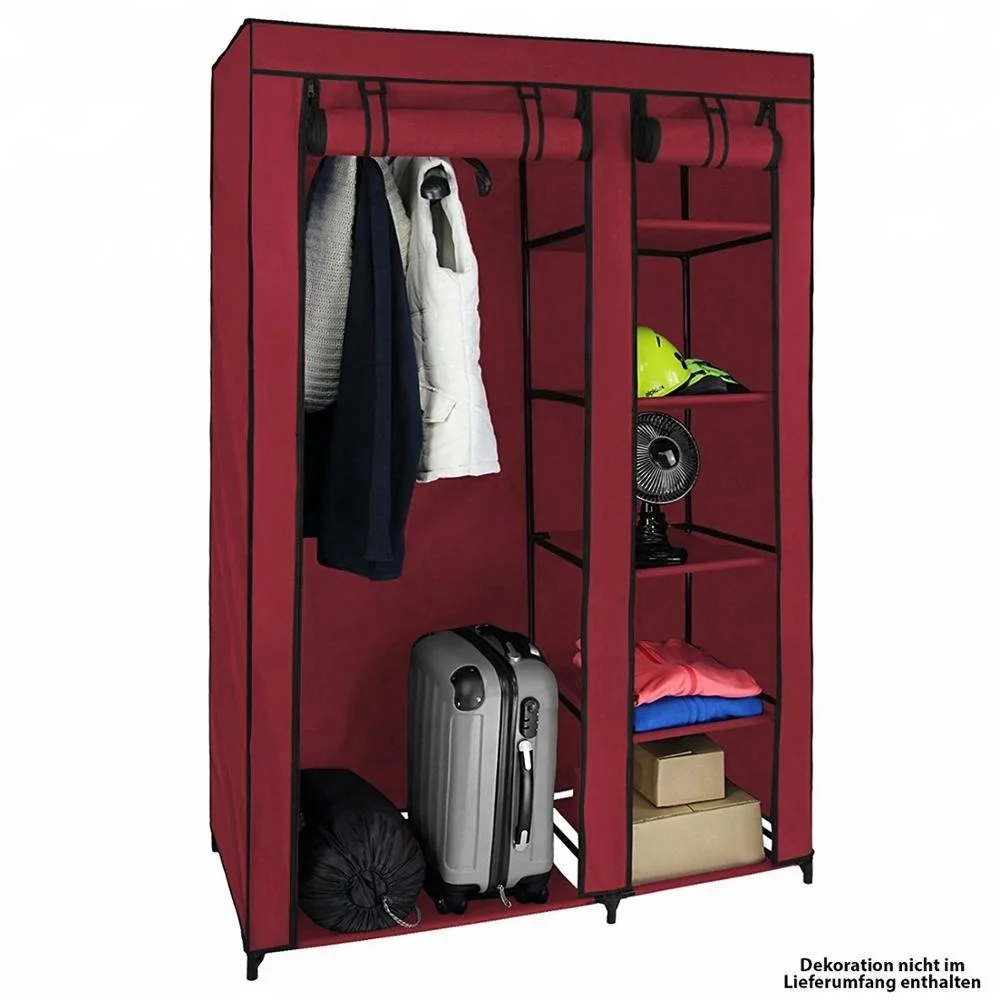 Новый стиль, складной тканевый портативный шкаф для спальни с металлической рамой, большой размер