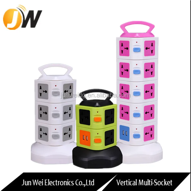 General-Purpose Power Sockets Surge Protected Vertical Tower Socket with two USB charging