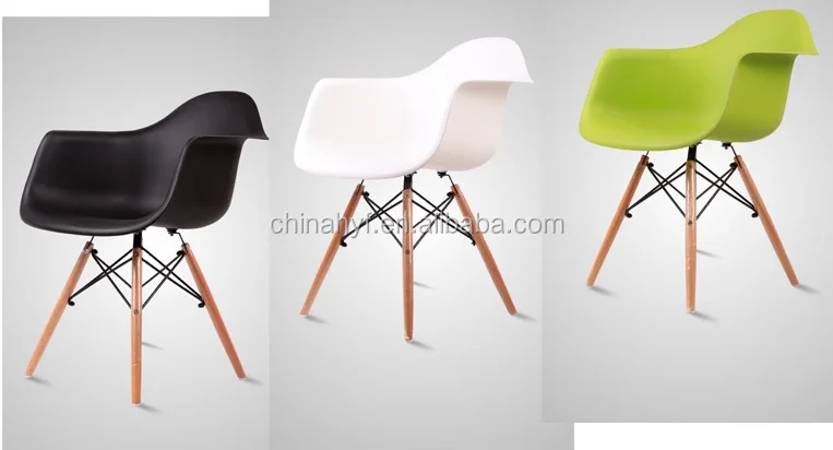 
Replica Colorful plastic chairs with wooden leg PP 125D 