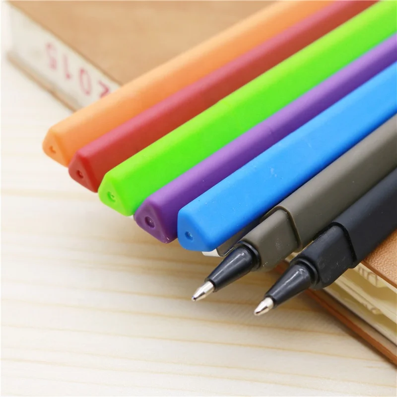 Custom soft rubber coated triangle pen with company logo
