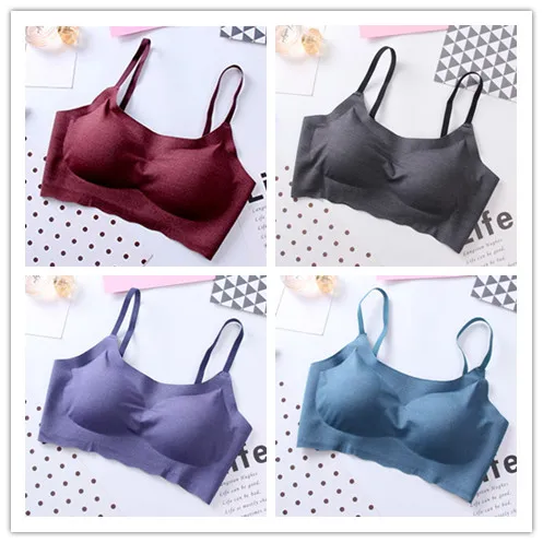 Women removable pad solid sleep one-piece bra wirefree bralette woman Yoga Sleep bra Backless Wirefree bra