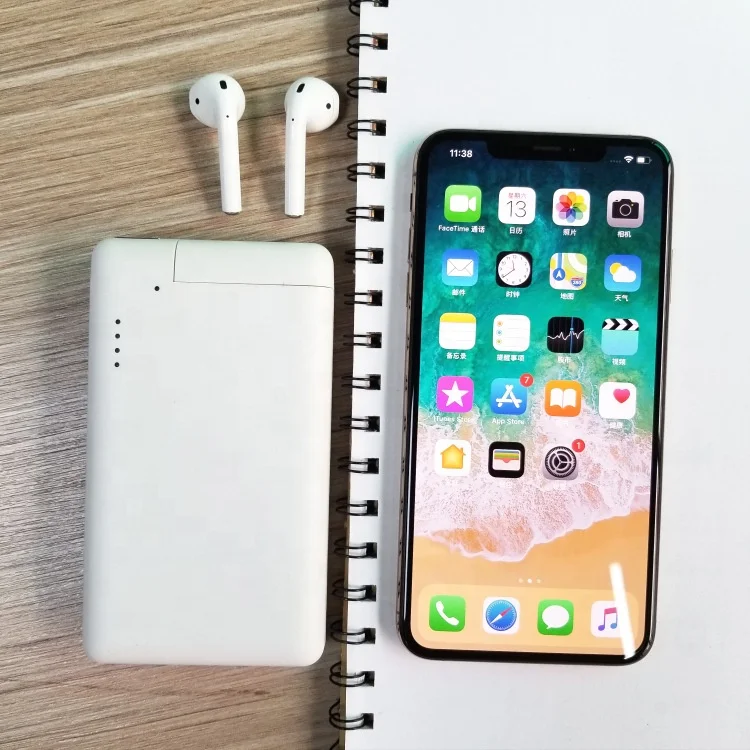 Low moq custom logo portable charger 5v 3a usb c power banks with 10000mAh for airpods and mobile phones