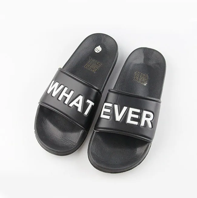 Wholesale Custom Logo Fashion 2019 new flat sandals lady shoes PU Men Footwear Slide Sandals