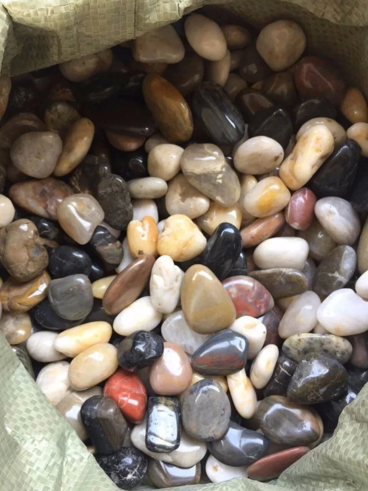 Natural Landscaping polished mixed pebble stone making machine for the gardening