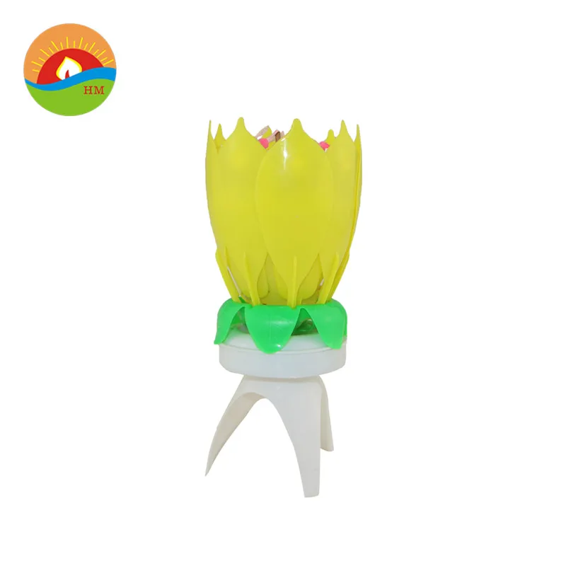 lotus flower music fireworks birthday cake candle with high quality and cheapest Price