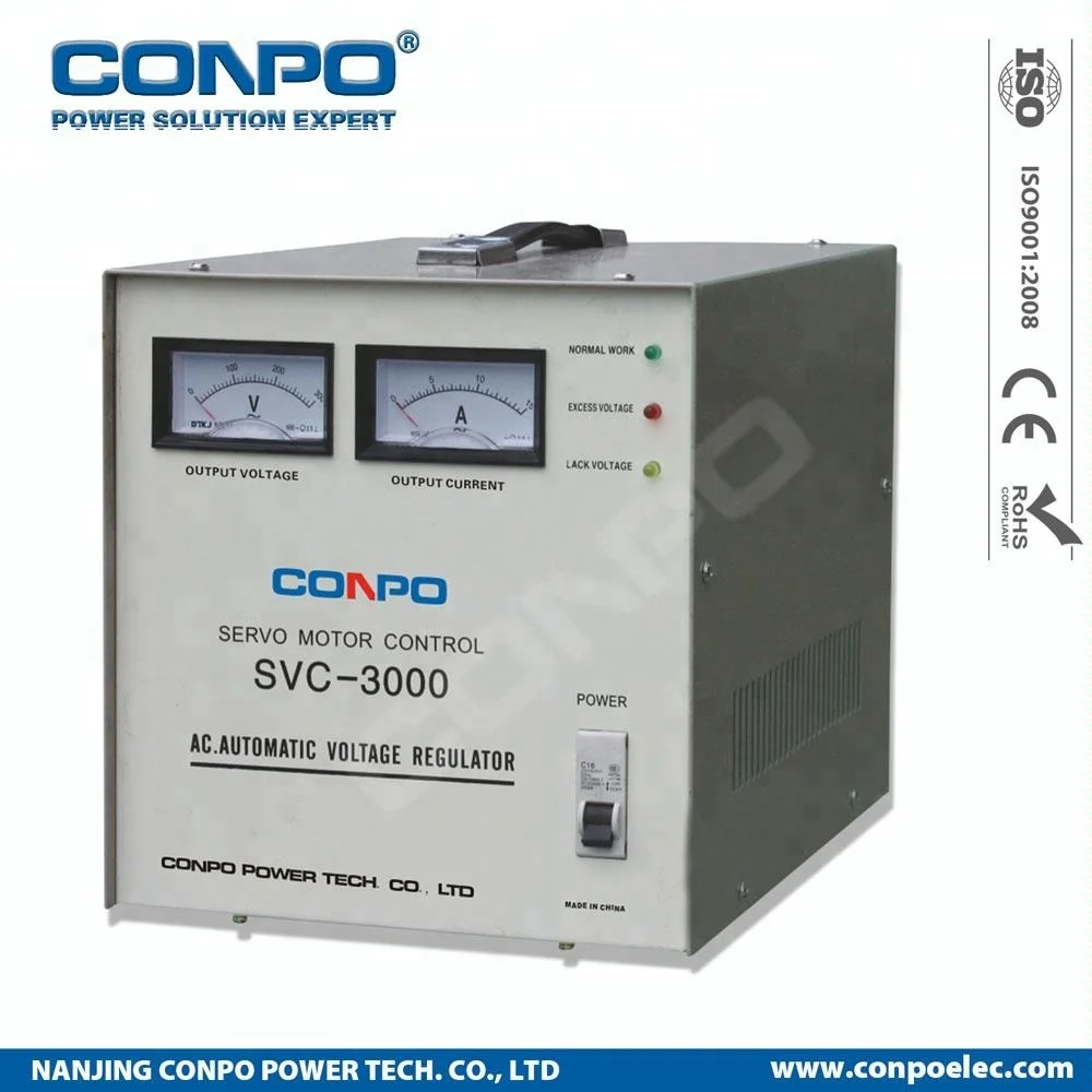 SVC-2000VA Single Phase Servomotor-type Automatic Voltage regulator stabilizer AVR Estabilizador de voltaje 220/110VAC