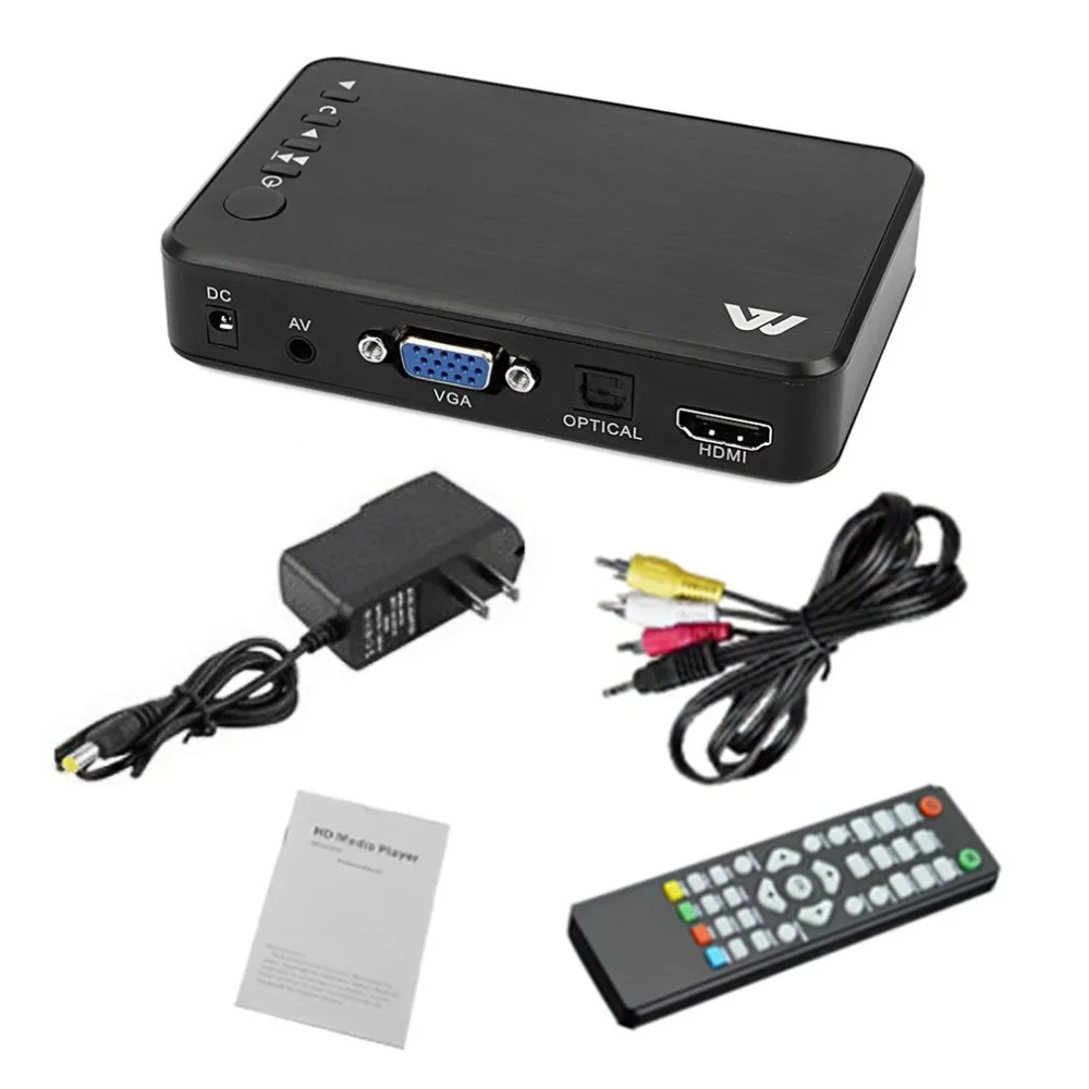  Mini Full HD 1080P цифровой HDD медиаплеер для SD-карты/USB флэш-накопителя/выход