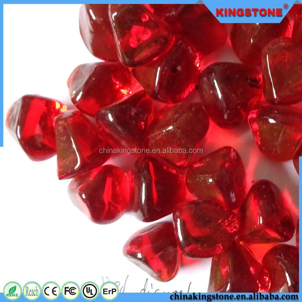 Latest new design high quality coloured glass pebble,green pebble stone white pebble stone for garden,red stone pebble