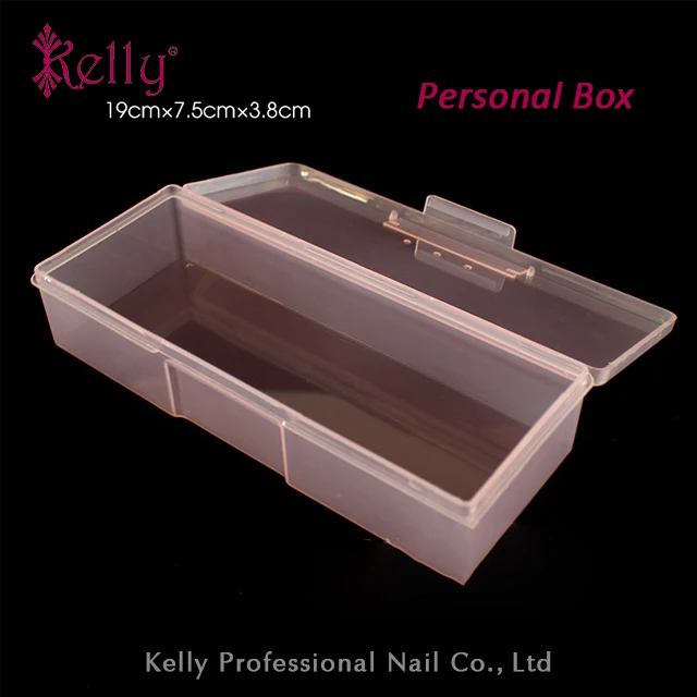 
Clear Pink Plastic Empty Nail Container Storage Box Personal Box For Manicure Tools 