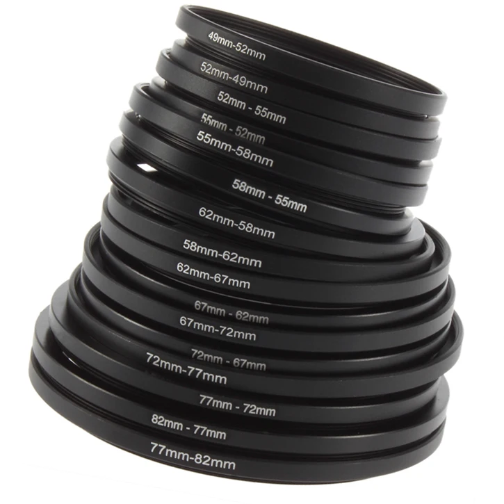1 Set of 16pcs Camera Lens Filter Adapter Step Up & Down Ring Filter Lens Adapter