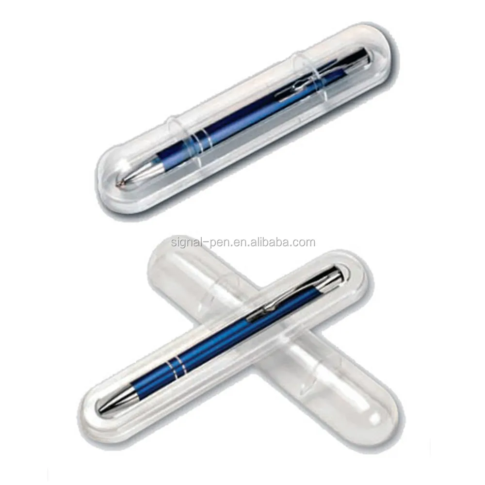 New bule /navy pen with transparent box for promotion