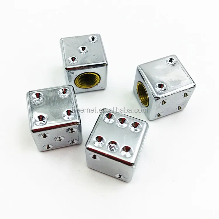 
Chrome Dice Tire Tyre Valve Caps for Bike Auto Truck Tire Valve Dust Cap 